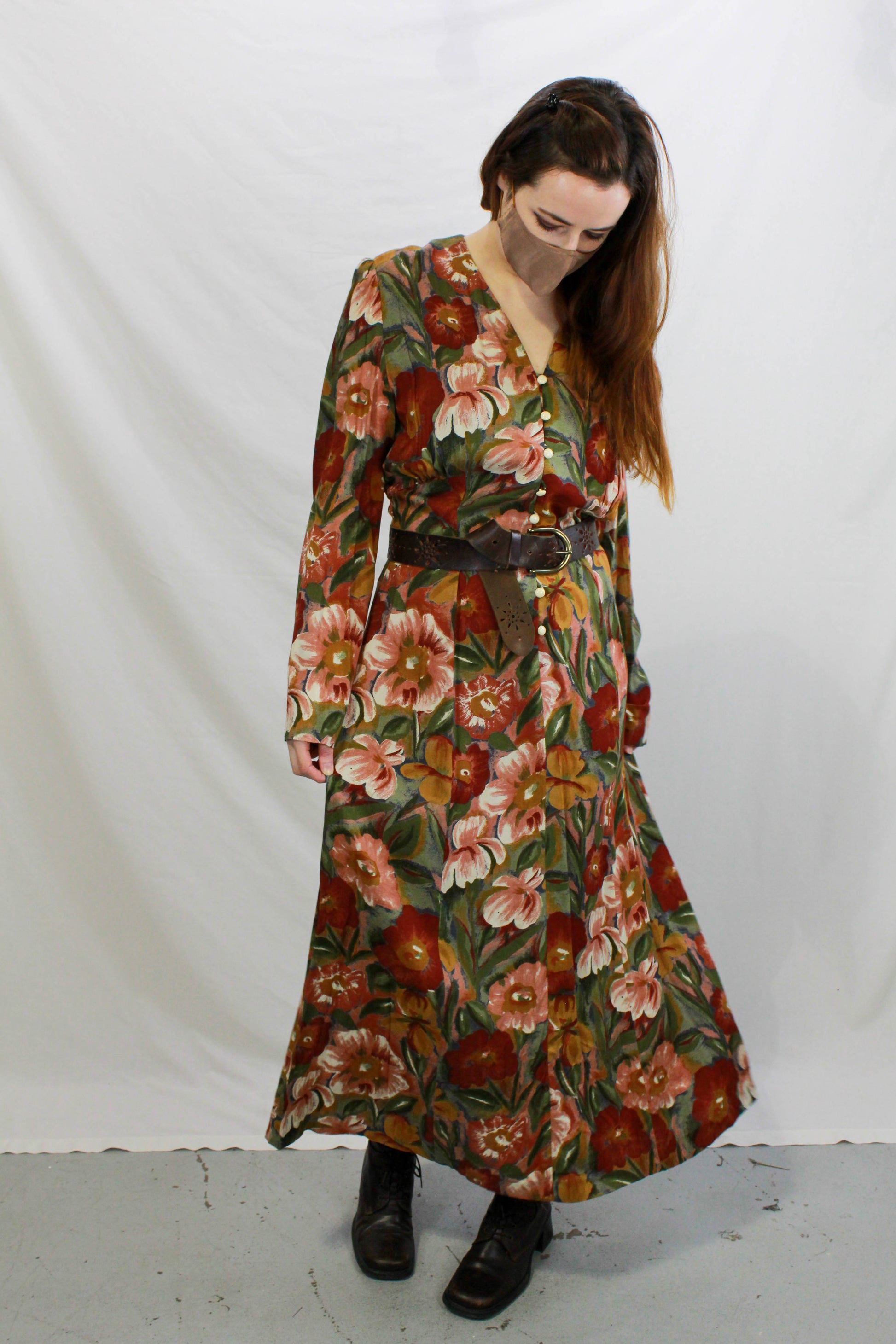 90s floral maxi dress Vintage 90s Floral Maxi Dress Sz S Tie Back Sundress Tropical Report Island Tiki