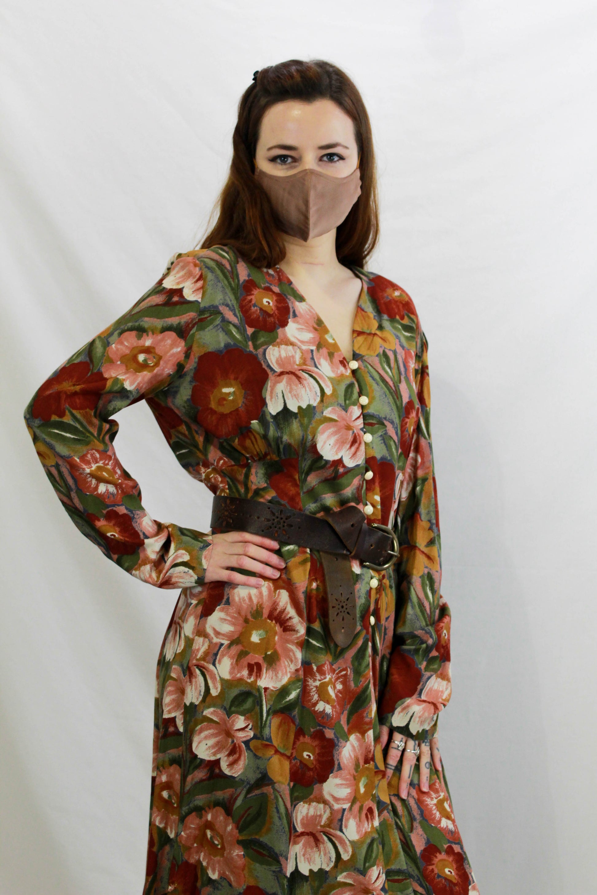 Vintage 1990s Deadstock Dark Autumnal Floral Rayon Long Sleeve Button Ian Drummond Vintage Vintage 1990s Deadstock Dark Autumnal Floral Rayon Long Sleeve Button Ian Drummond Vintage