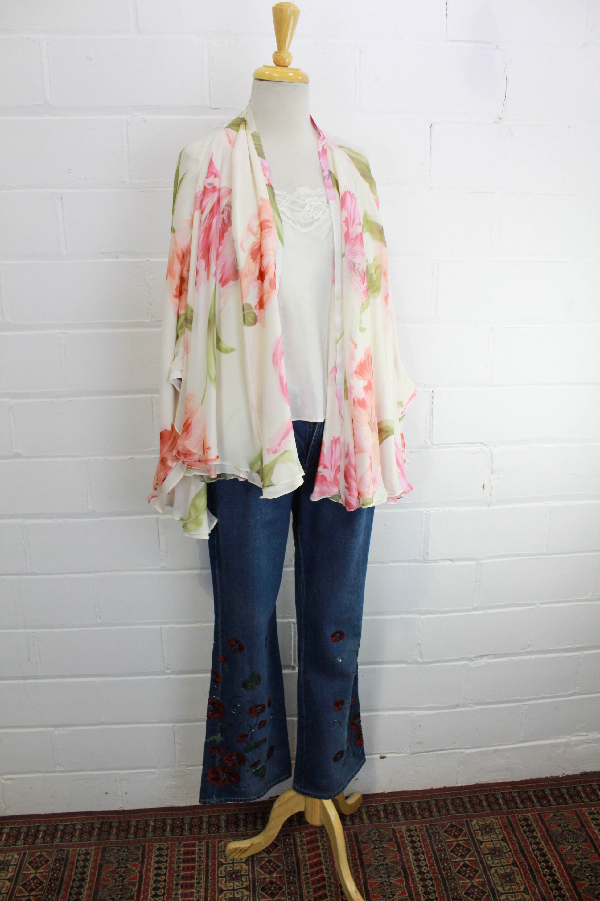 Bianca Cream, Pink & Taupe Abstract Print Scarf