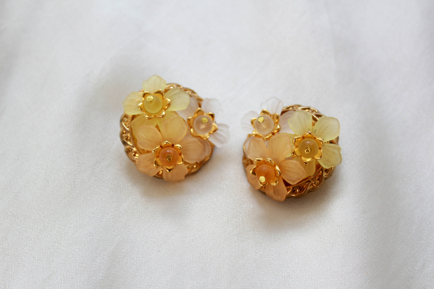 Vintage Flower Cluster Earrings