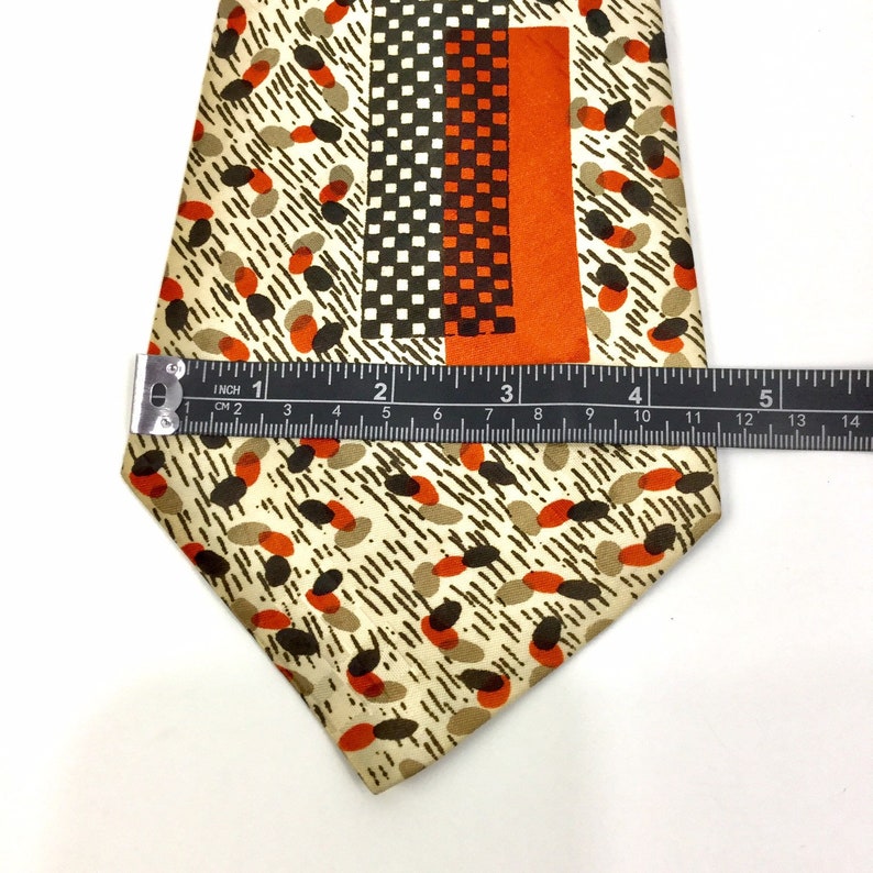 1940s rhynecliffe necktie wide tongue vintage rayon swing tie abstract print