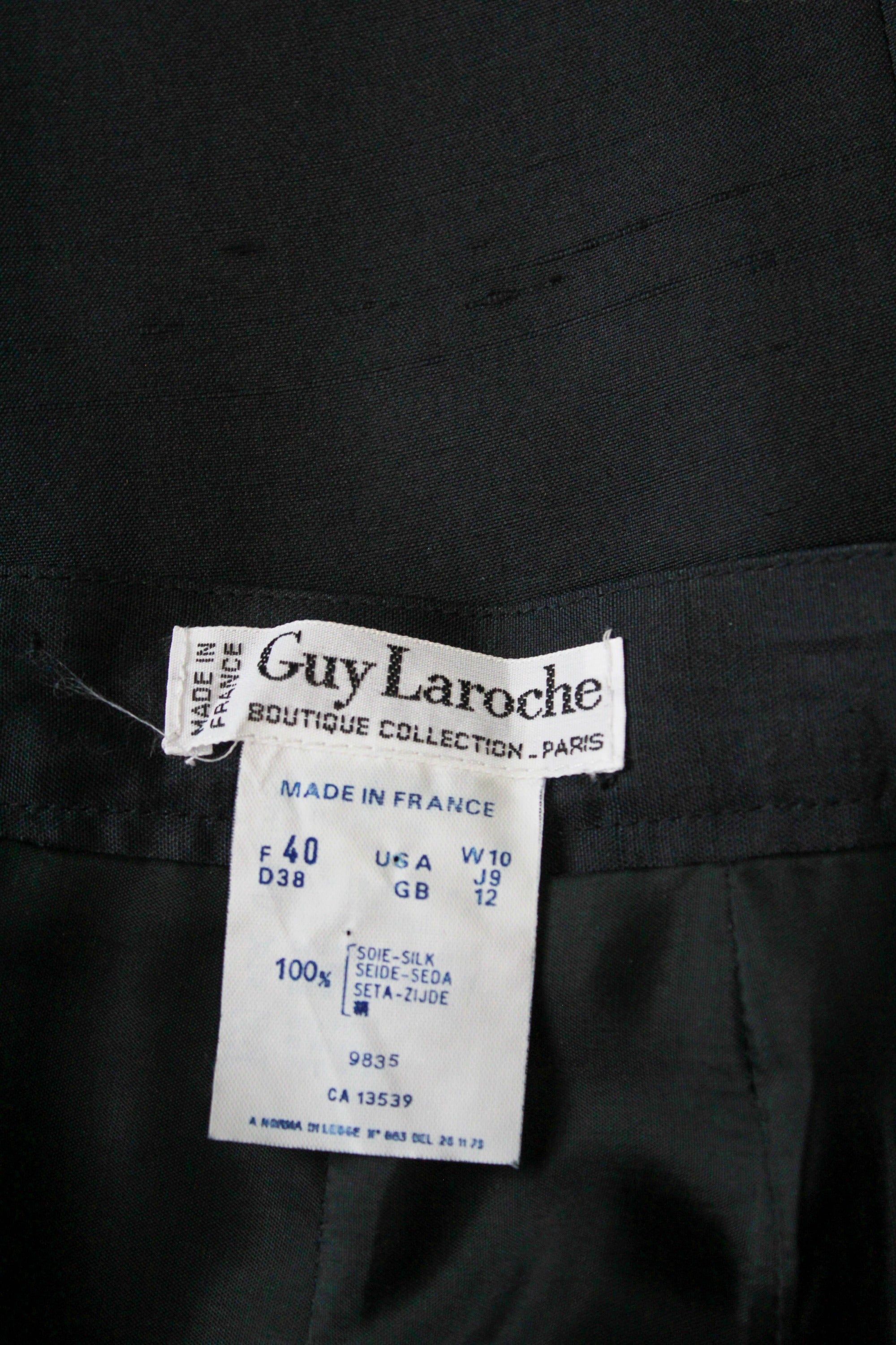 80s Guy Laroche Black Silk Skirt Set, Bust 36 – Ian Drummond Vintage