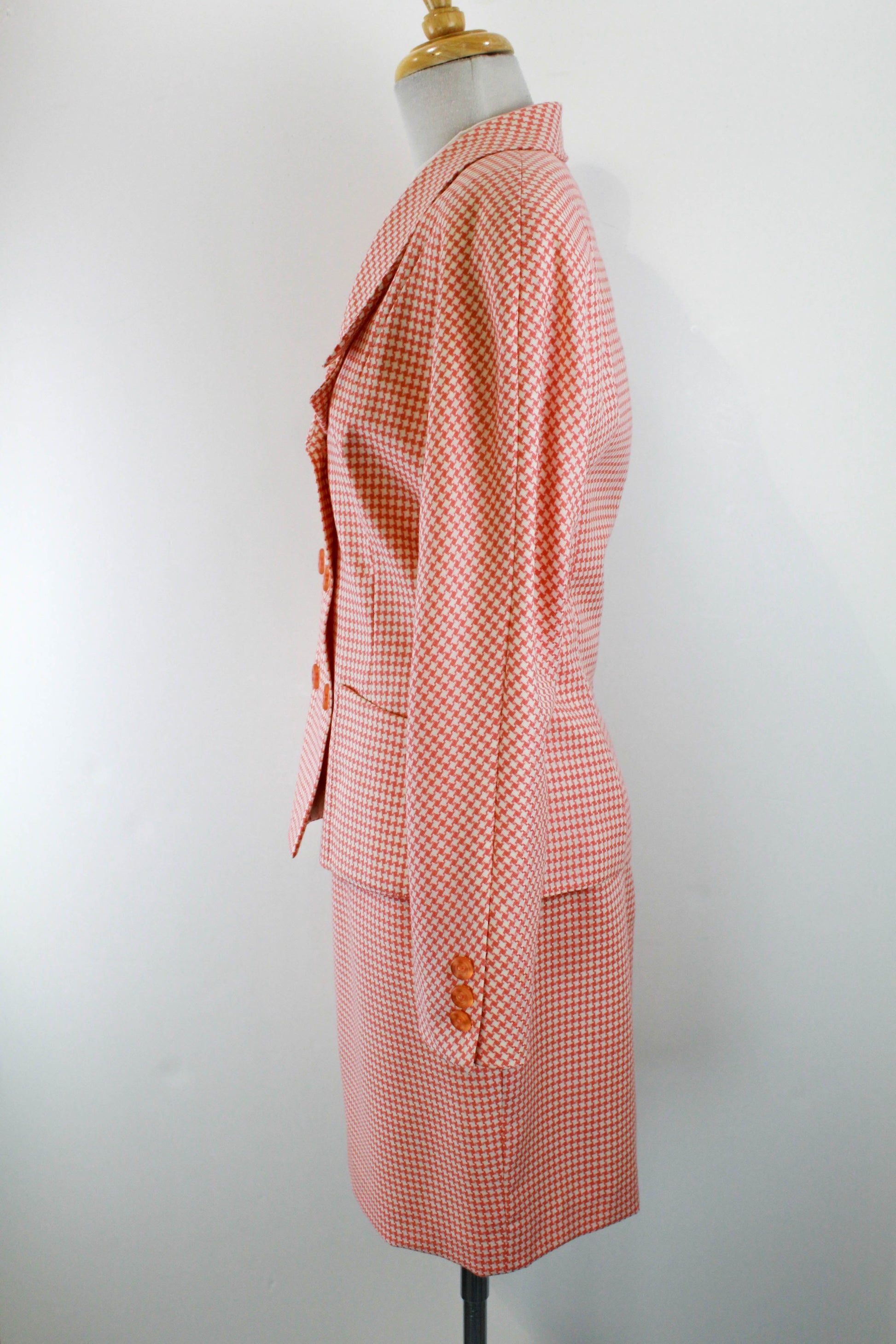 Louis Feraud Vintage 1990's Pattern Print Skirt Suit