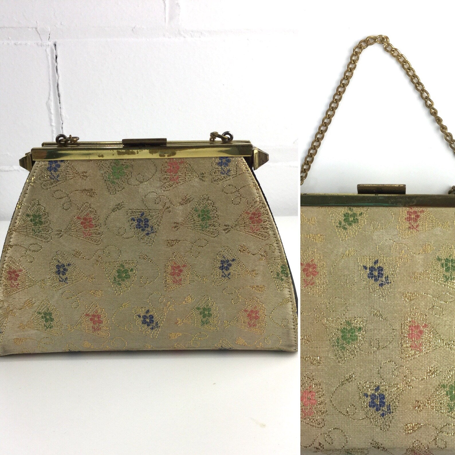 1950s Suede Minaudiere Compact Evening Bag with Medallion Front For Sale at  1stDibs