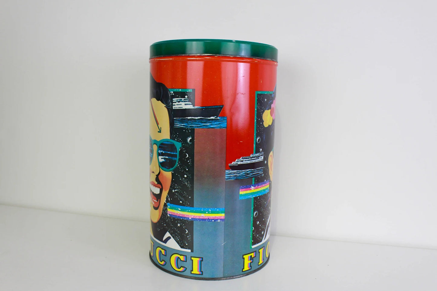 1970s Fiorucci Can "The Maui Chip", Vintage Fiorucci Tin Canister, Collectible Memoribilia, Fiorucci Andy Warhol Pop Art Style Metal Can