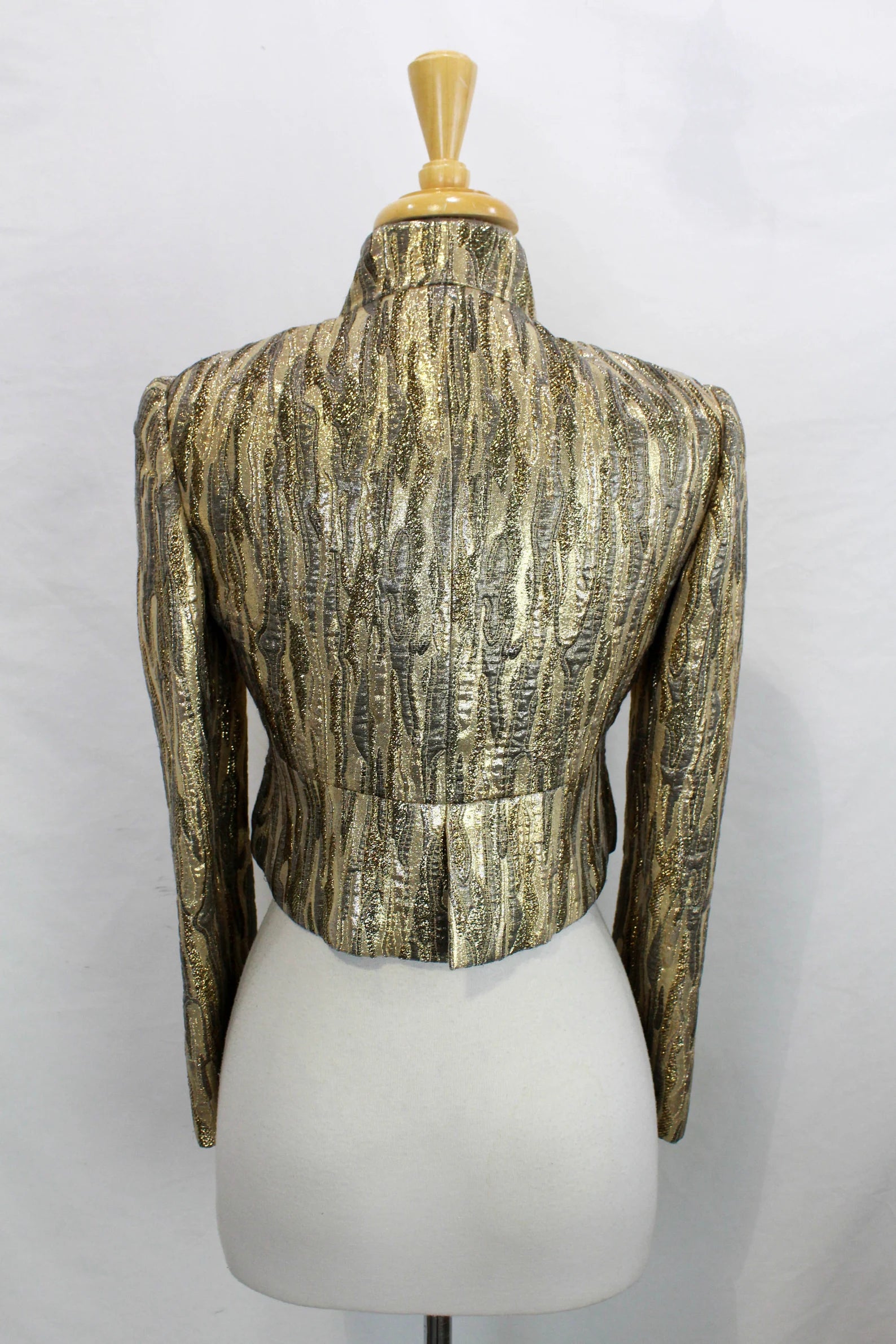 Vintage 60s Pauline Trigre Metallic Gold Lam Cocktail Dress & Coat Set, B34 Vintage 60s Pauline Trigre Metallic Gold Lam Cocktail Dress & Coat Set, B34
