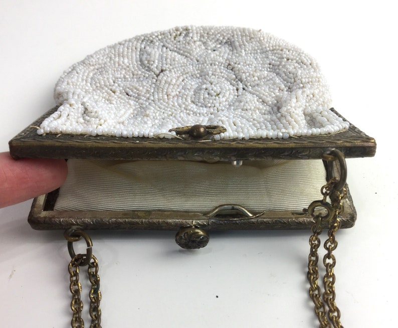 Hand Carved 1920's Sterling Silver Coin Purse / Compact Wristlet