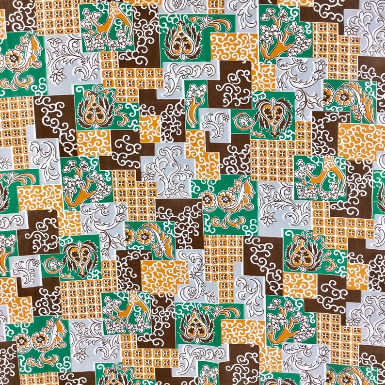 Vintage 1940s Brown Floral Cotton Fabric, 4.5 Yards – Ian Drummond Vintage