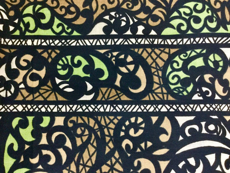 Vintage 50s Cotton Abstract Fabric, Brown Green Black Swirls, 6Y 33", W38", Sold as a Whole, 1950s Dressmaking Sewing Quilting Material