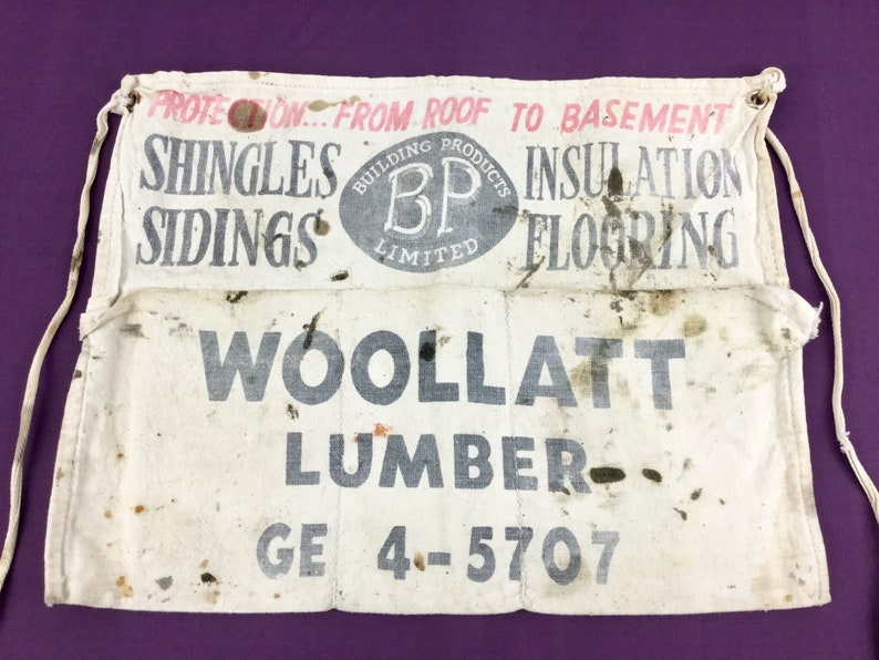 1950s Carpenter's Apron, Woollatt Lumber London Ontario