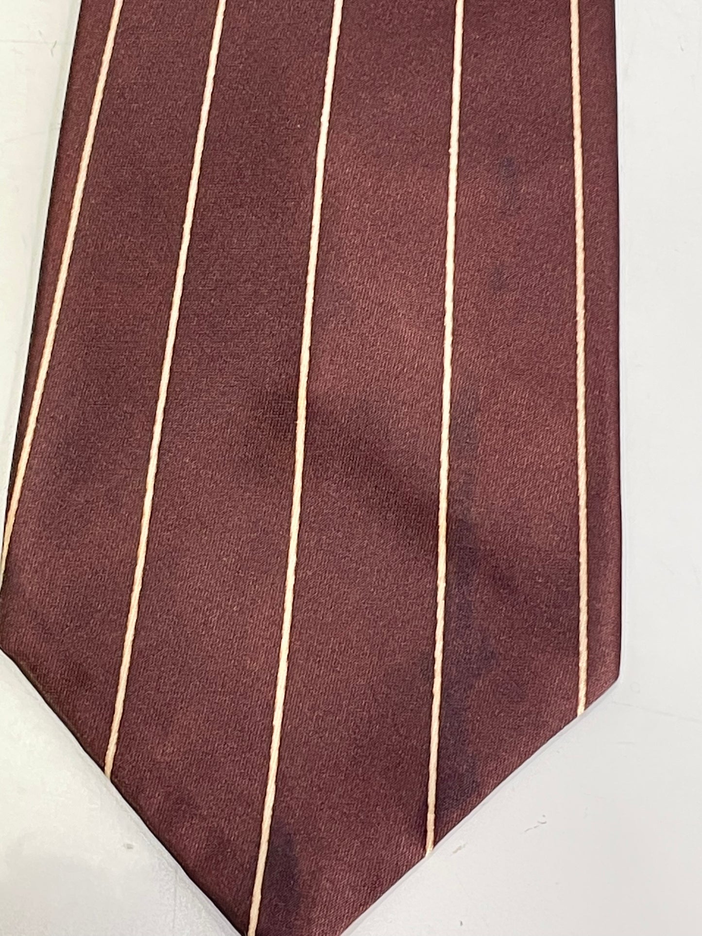 1940s Brown Striped Rayon Necktie, Swing Tie