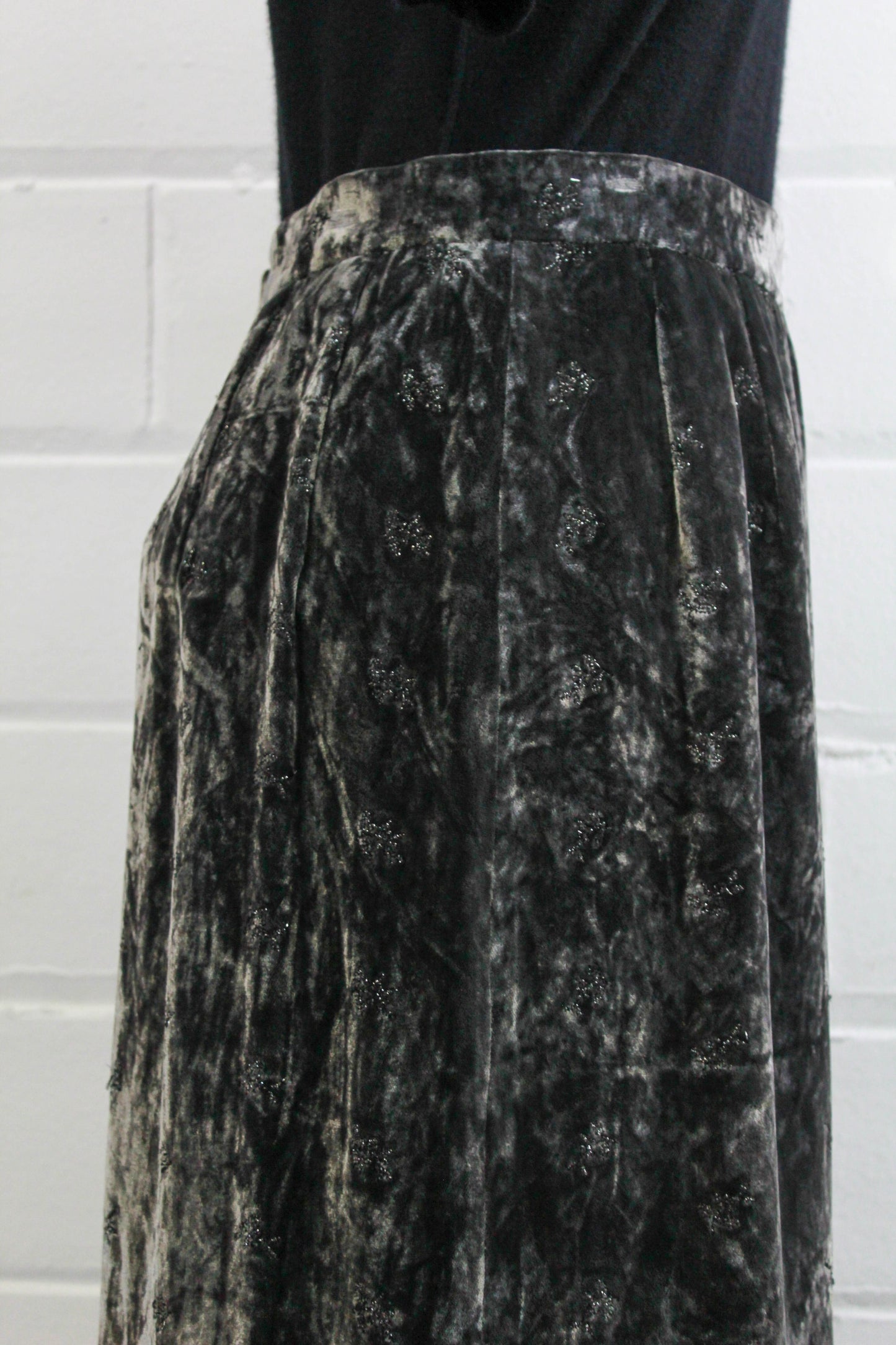 1990s Junya Watanabe Comme des Garcons Velvet Skirt, 28 Waist