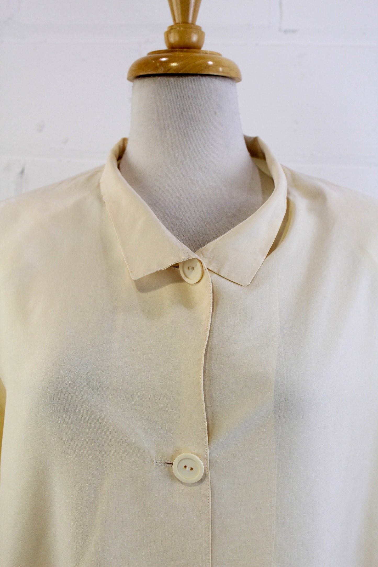 1980s Krizia Cream Silk Shirt-Jacket, Large