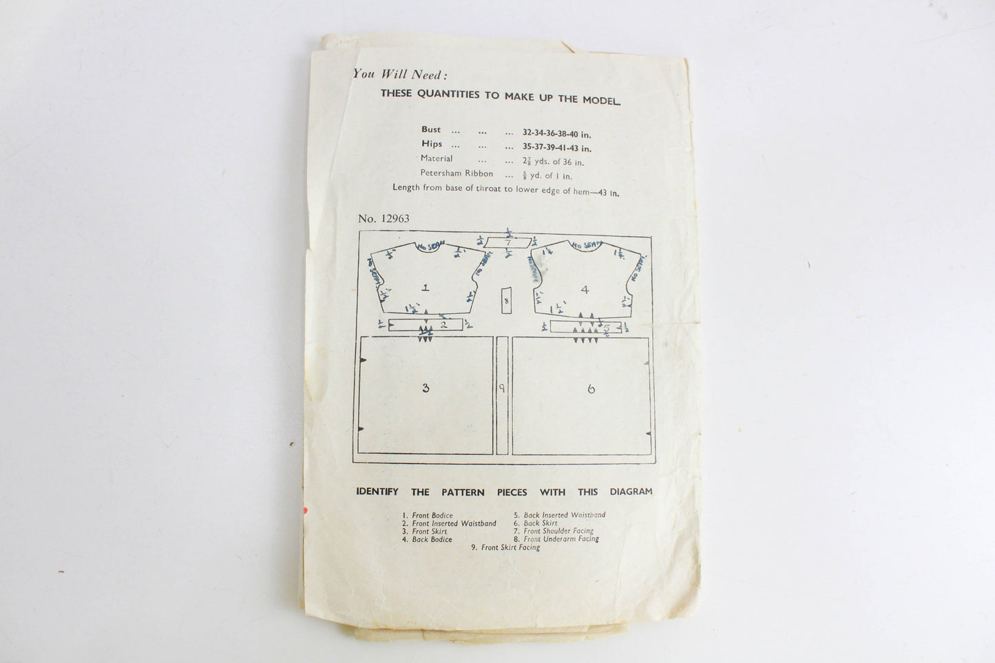 1950s Dress Sewing Pattern Leach-Way 12963, Bust 36