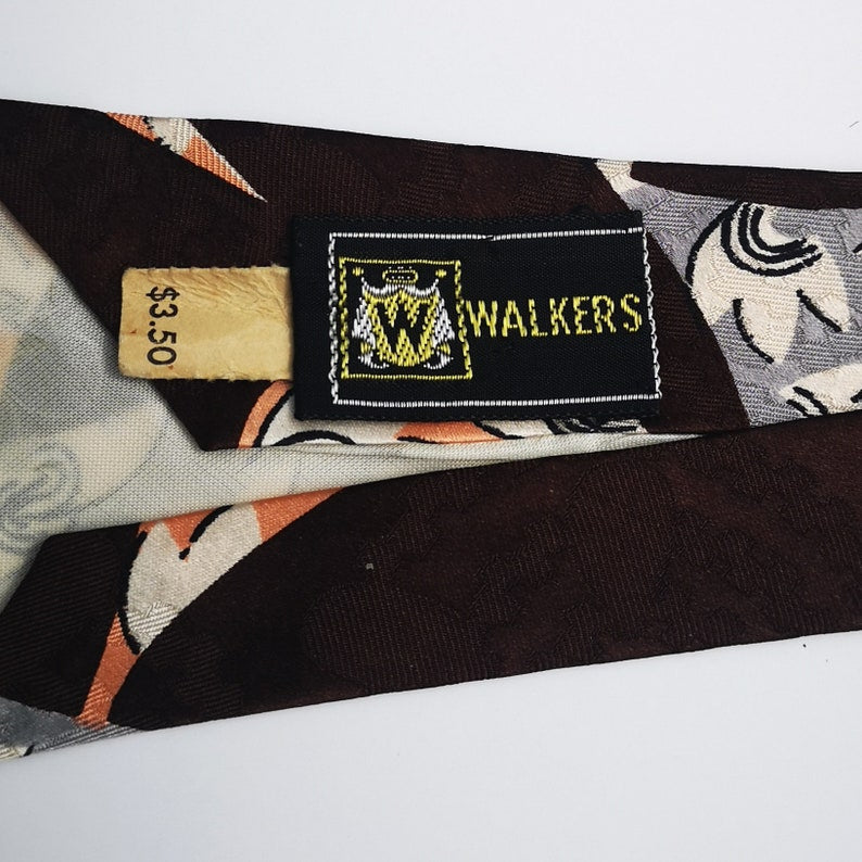 1940s abstract print silk wide necktie by londonderry 