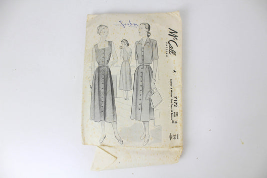 1940s dress jacket sewing pattern mccall 7172