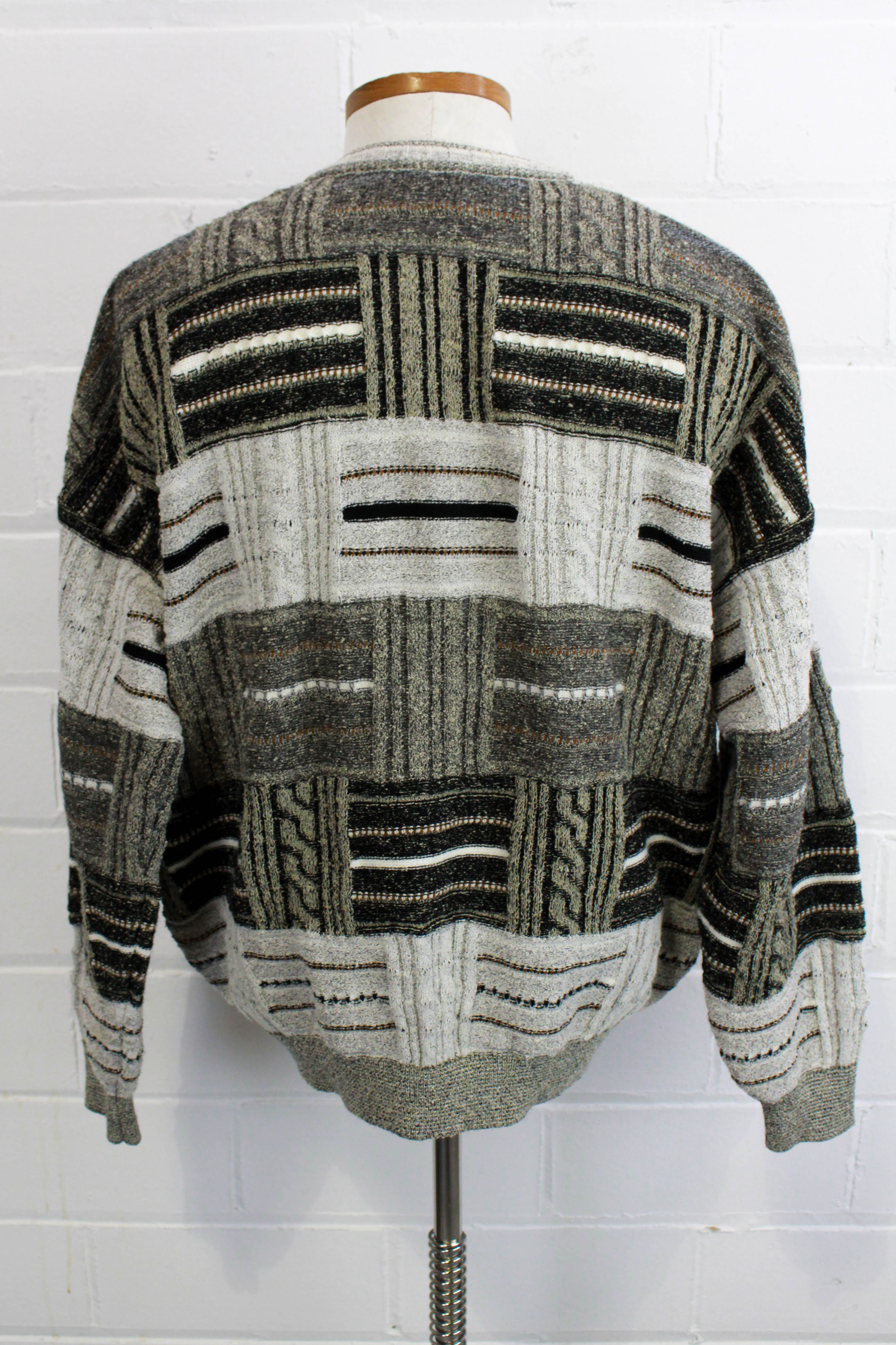 80s/90s Patchwork Knit Sweater by Tosani, XL – Ian Drummond Vintage