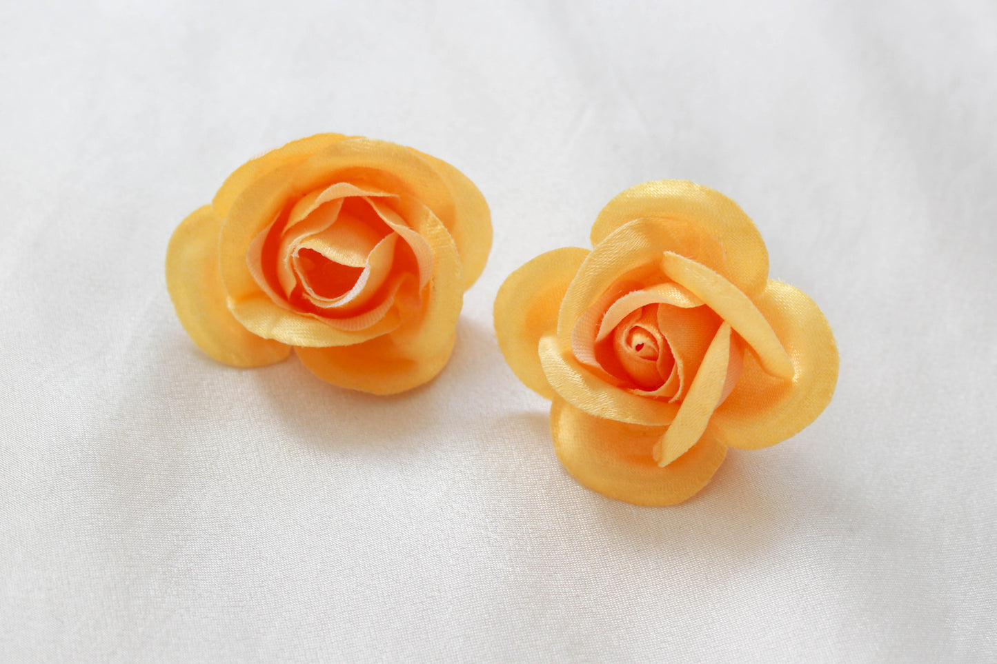 1980s Orange Rose Earrings