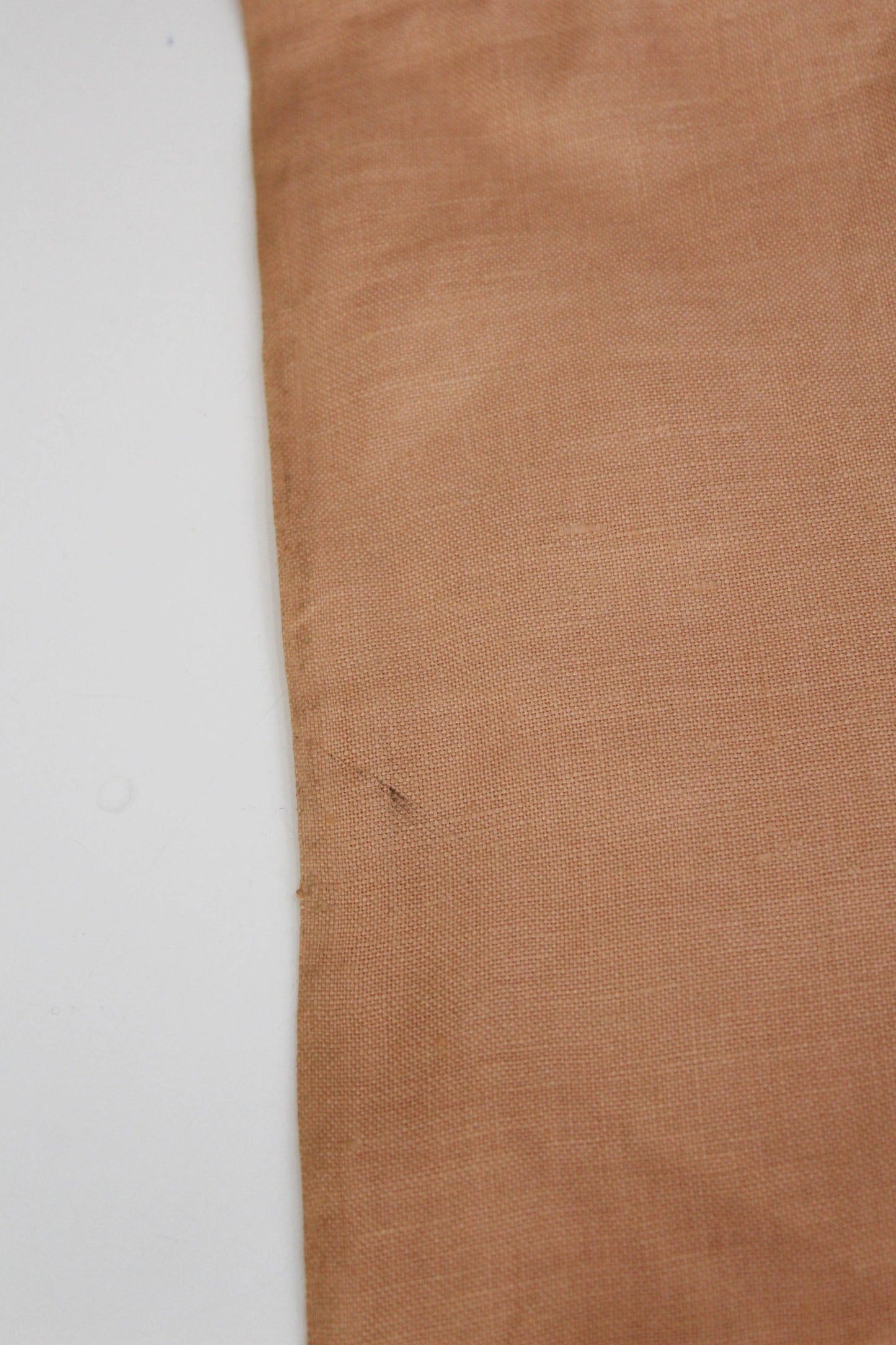 1950s Peach Pink Linen Fabric, 1.38 Yards Long x 2.23 Yards Wide