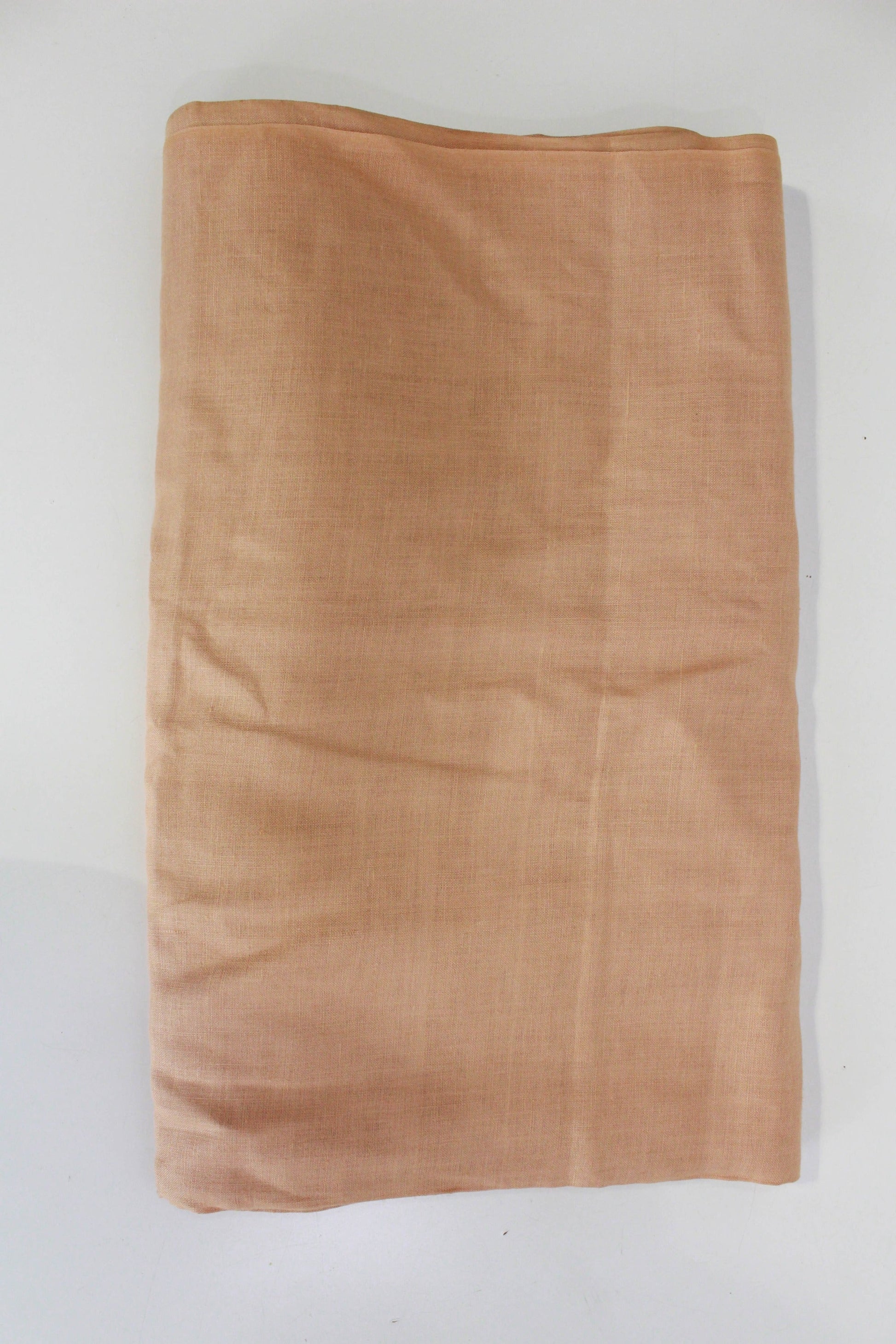 1950s peach linen sewing fabric vintage pure linen