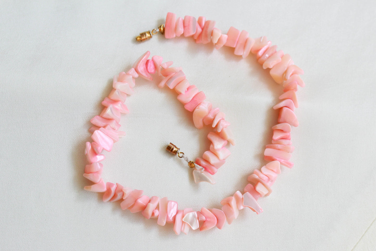 Vintage Pink Pucca Shell Necklace