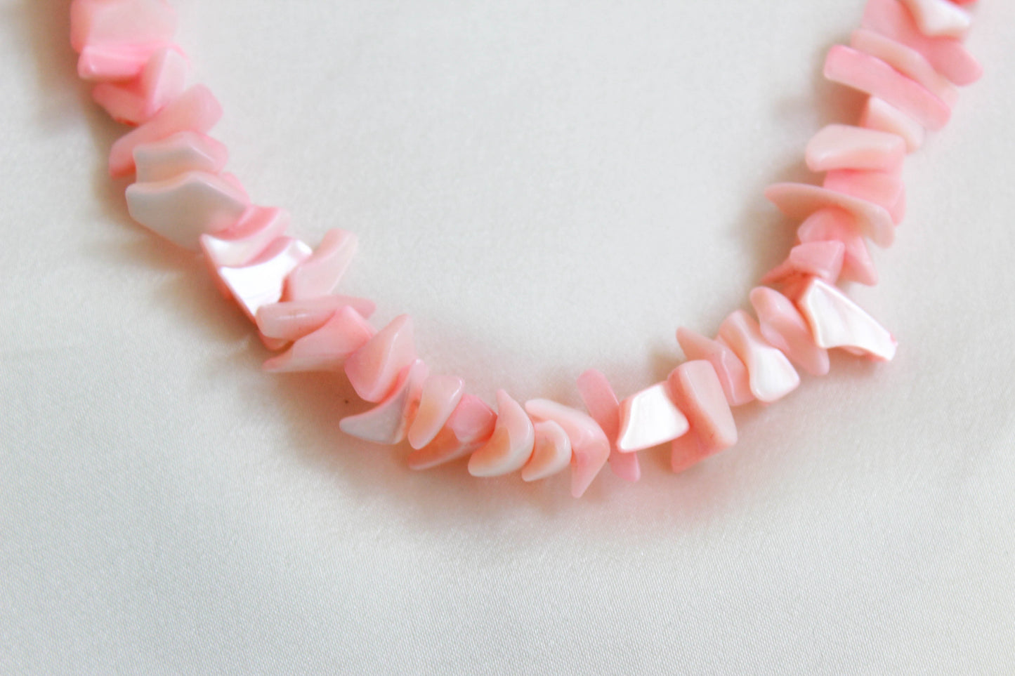 Vintage Pink Pucca Shell Necklace