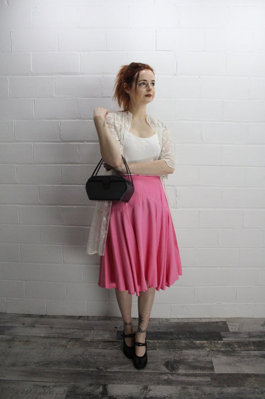 1980s Bubblegum Pink Skirt, Waist 28"