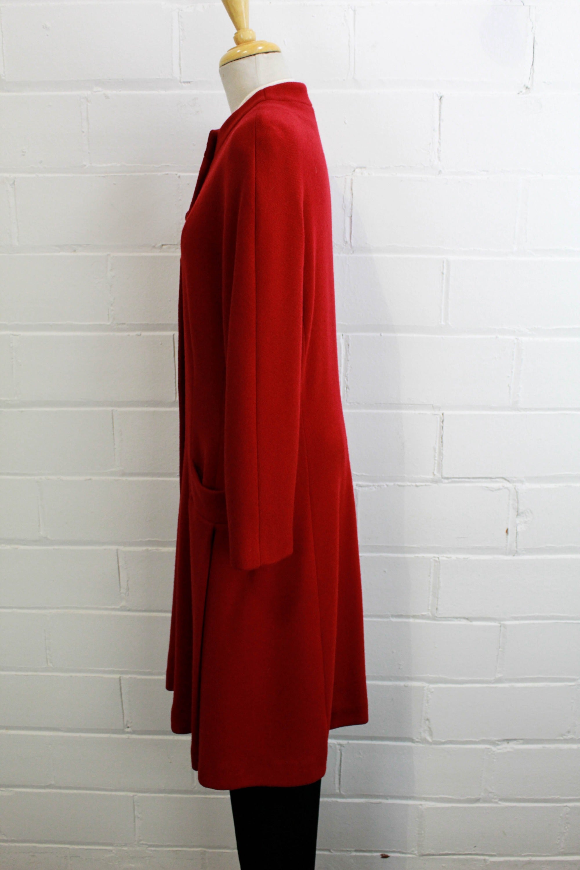 1980s Red Wool Knit Coat, by Genny, Small – Ian Drummond Vintage