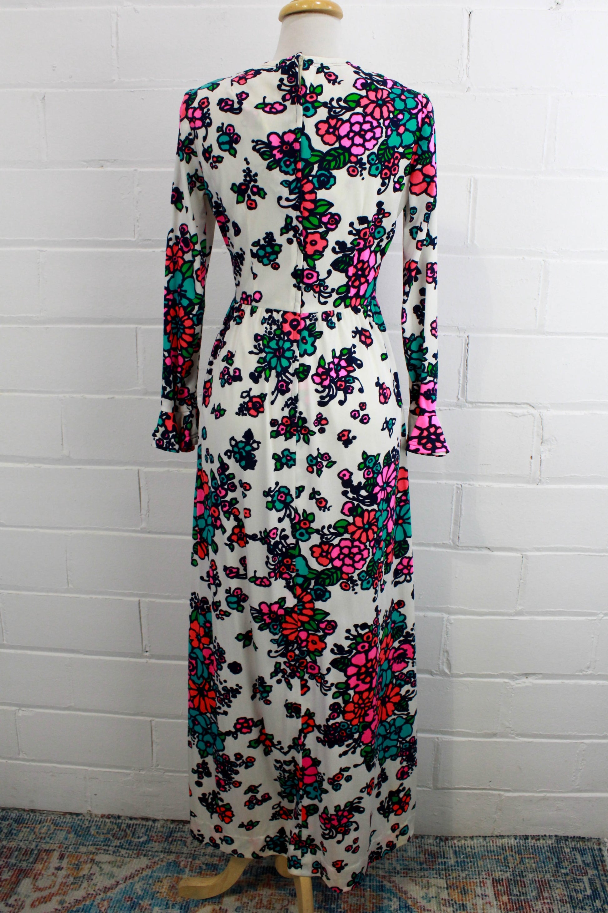 1970s Keram New York Deadstock Vintage Maxi Dress Floral Print