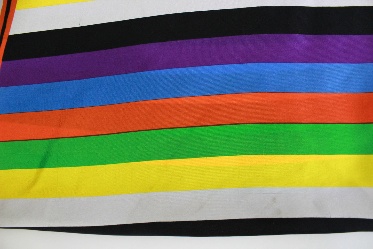 1970s Striped Silk Scarf, Bold Colours