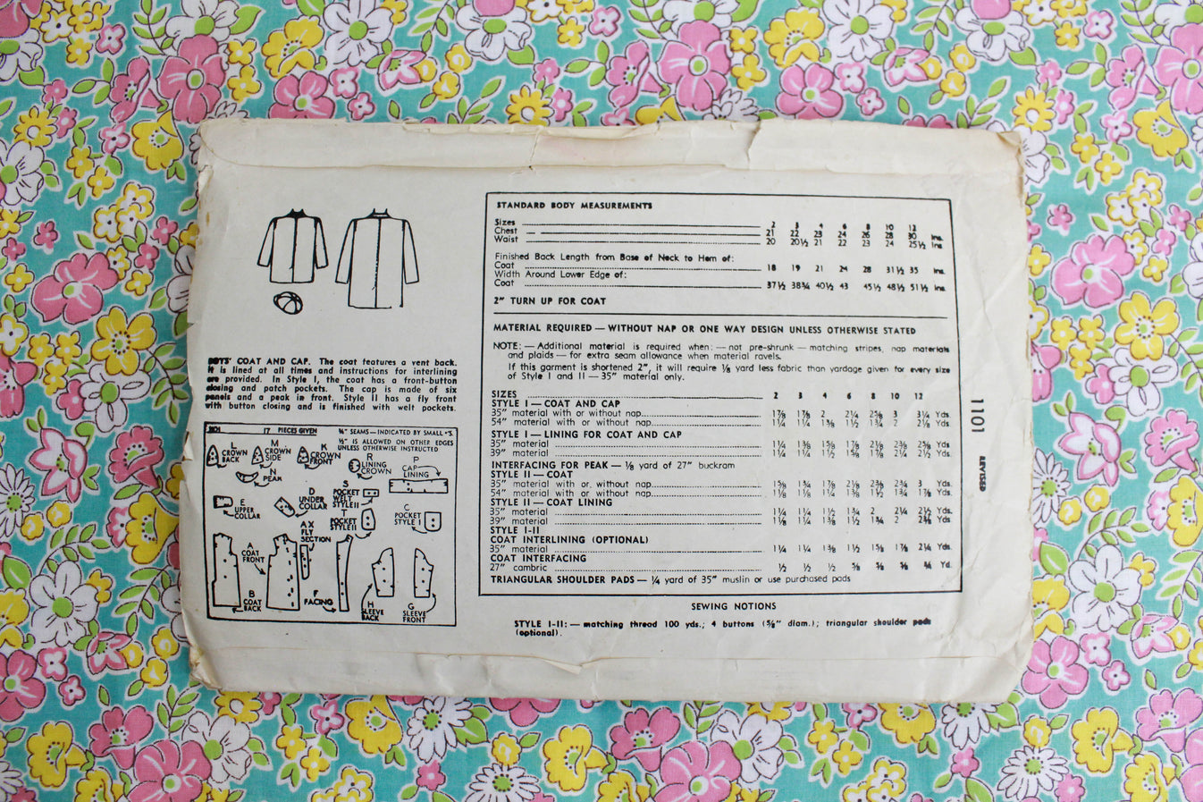 1940s Boys Coat and Cap Sewing Pattern Simplicity 1101, Complete – Ian ...