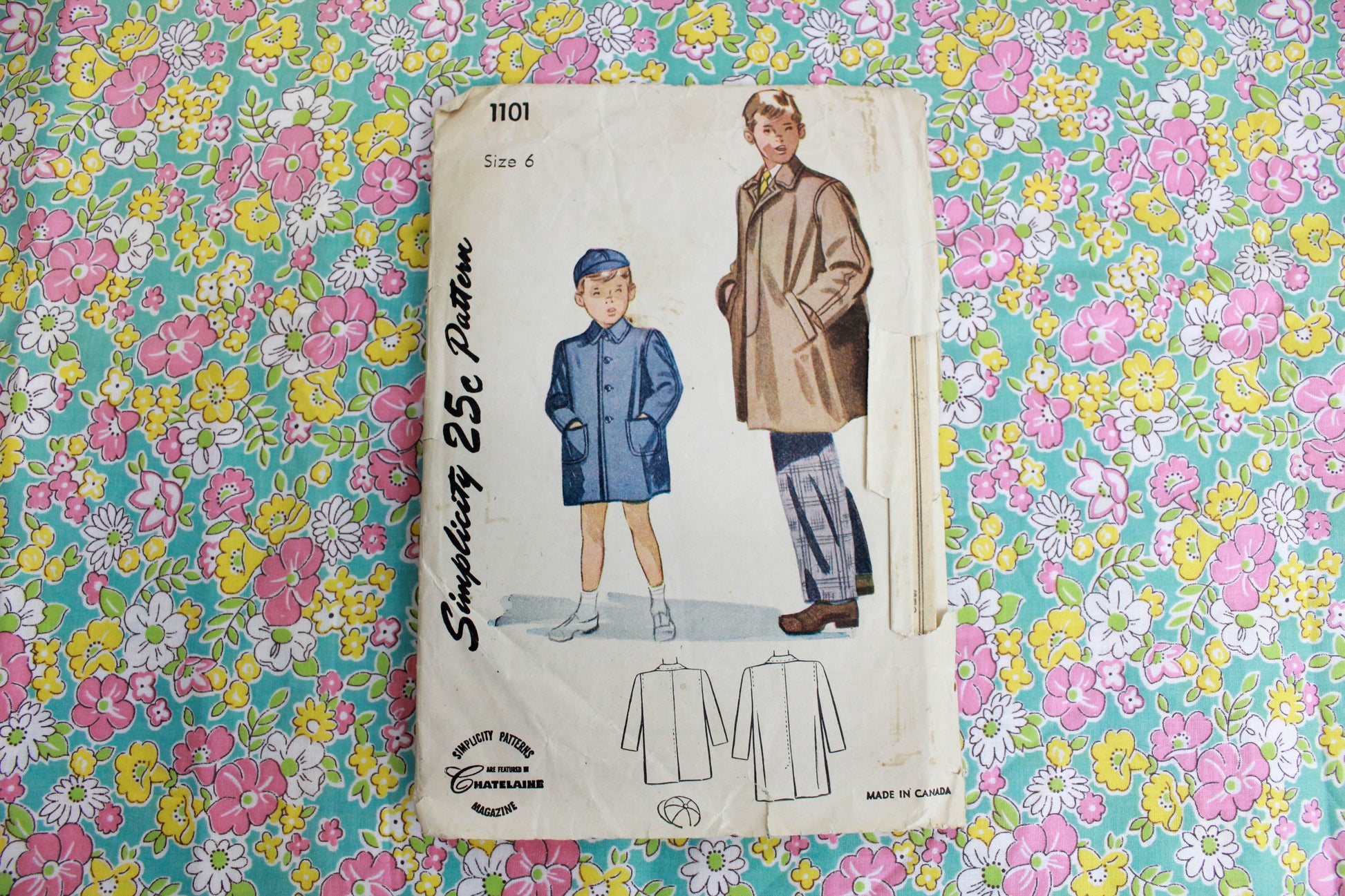 1940s boys coat and cap sewing pattern simplicity 1101
