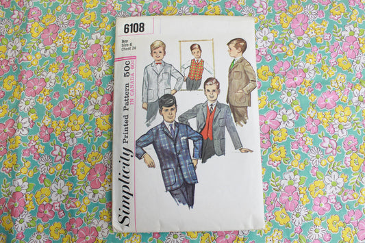 1960s boys jacket sewing pattern simplicity 6108 