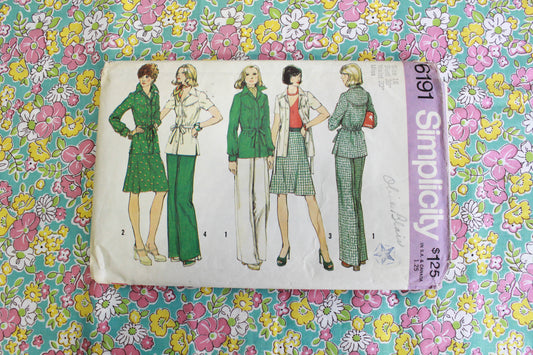 1970s skirt and jacket sewing pattern simplicity 6191