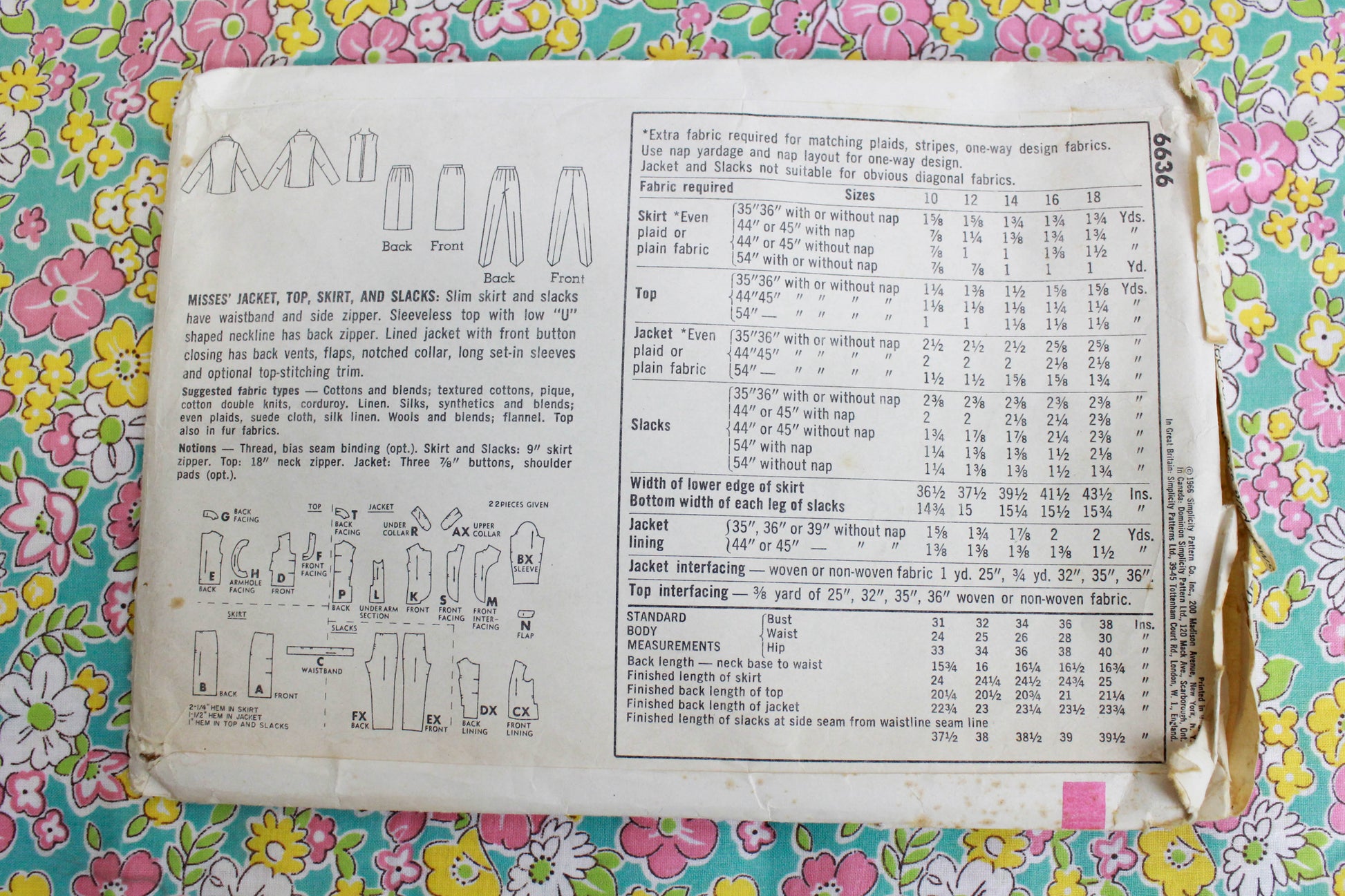 1960s Women's Slacks, Skirt, Top and Jacket Sewing Pattern Simplicity – Ian Drummond Vintage 1960s Women's Slacks, Skirt, Top and Jacket Sewing Pattern Simplicity – Ian Drummond Vintage