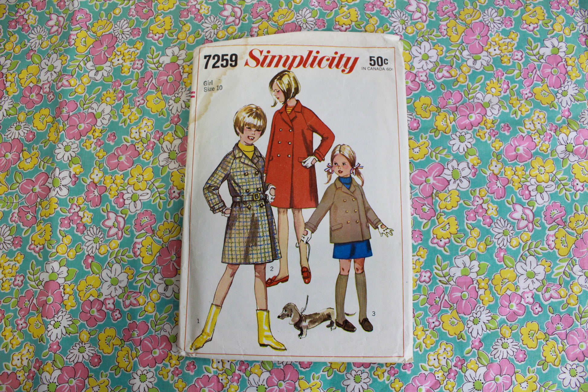 1960s childrens coat sewing pattern simplicity 7259
