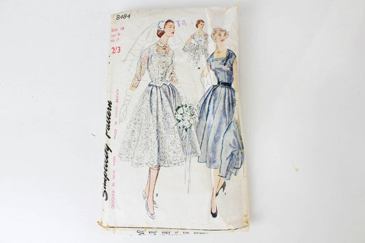 1950s dress jacket sewing pattern simplicity 8484 