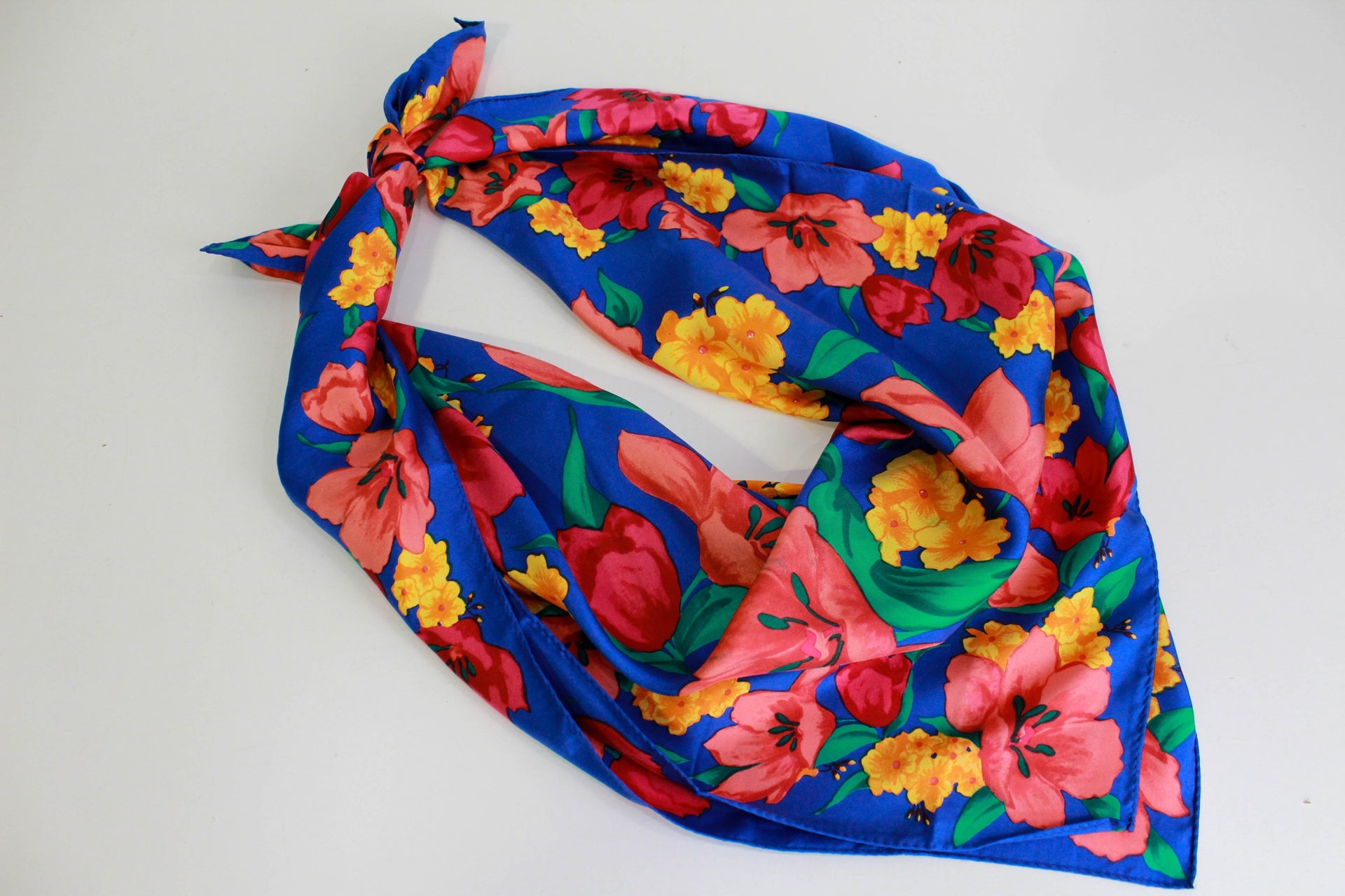 Gucci hair band neck bow pink floral scarf Used Japan Fedex