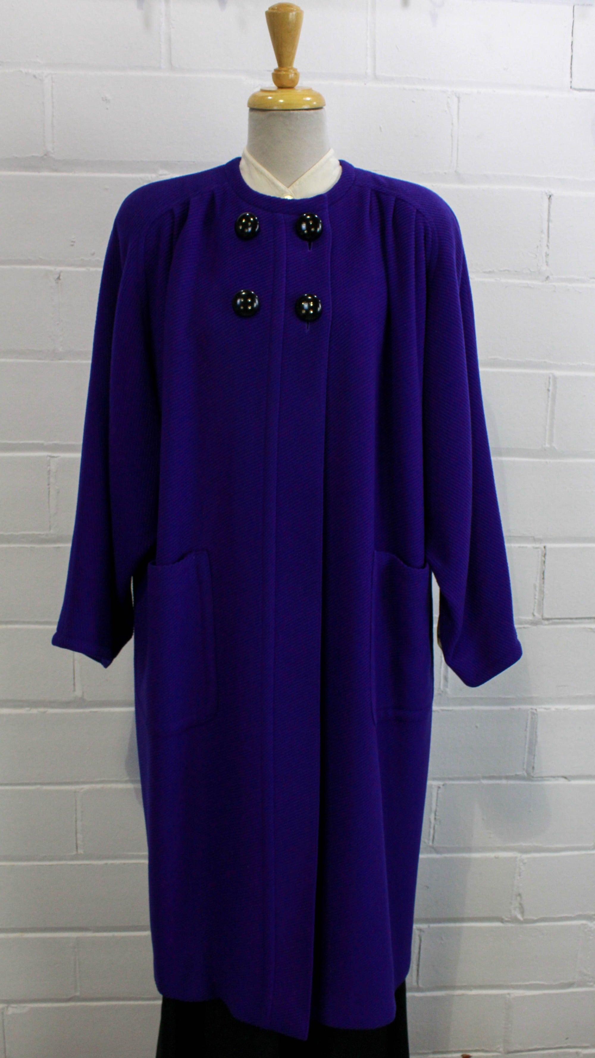 80s Valentino Wool Coat, Large, Royal Blue – Ian Drummond Vintage