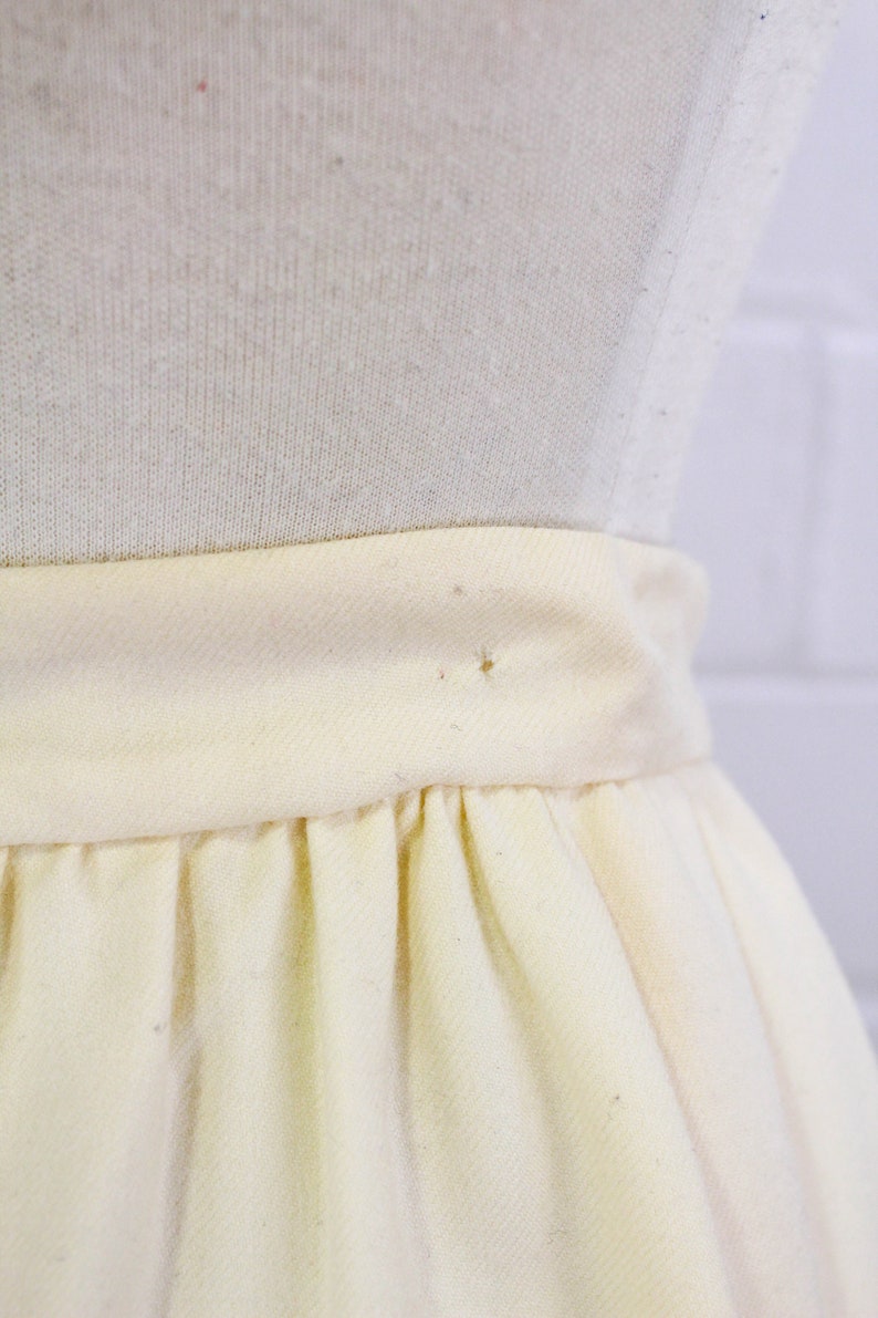 80s Vintage Valentino White Wool Skirt, Button Front