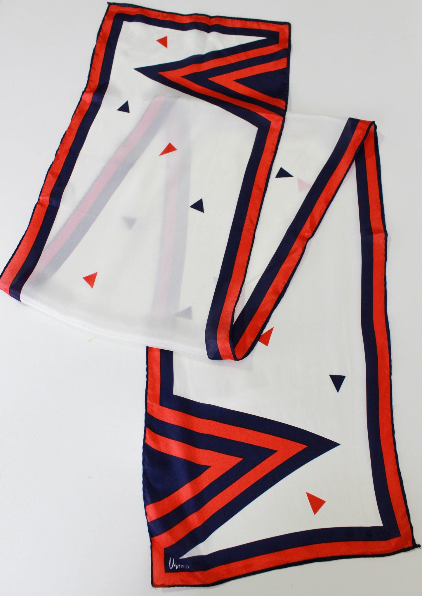 vintage vera neumann silk scarf geometric triangle print