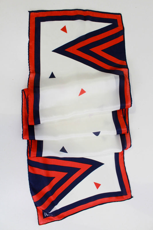 vintage vera neumann silk scarf geometric triangle print