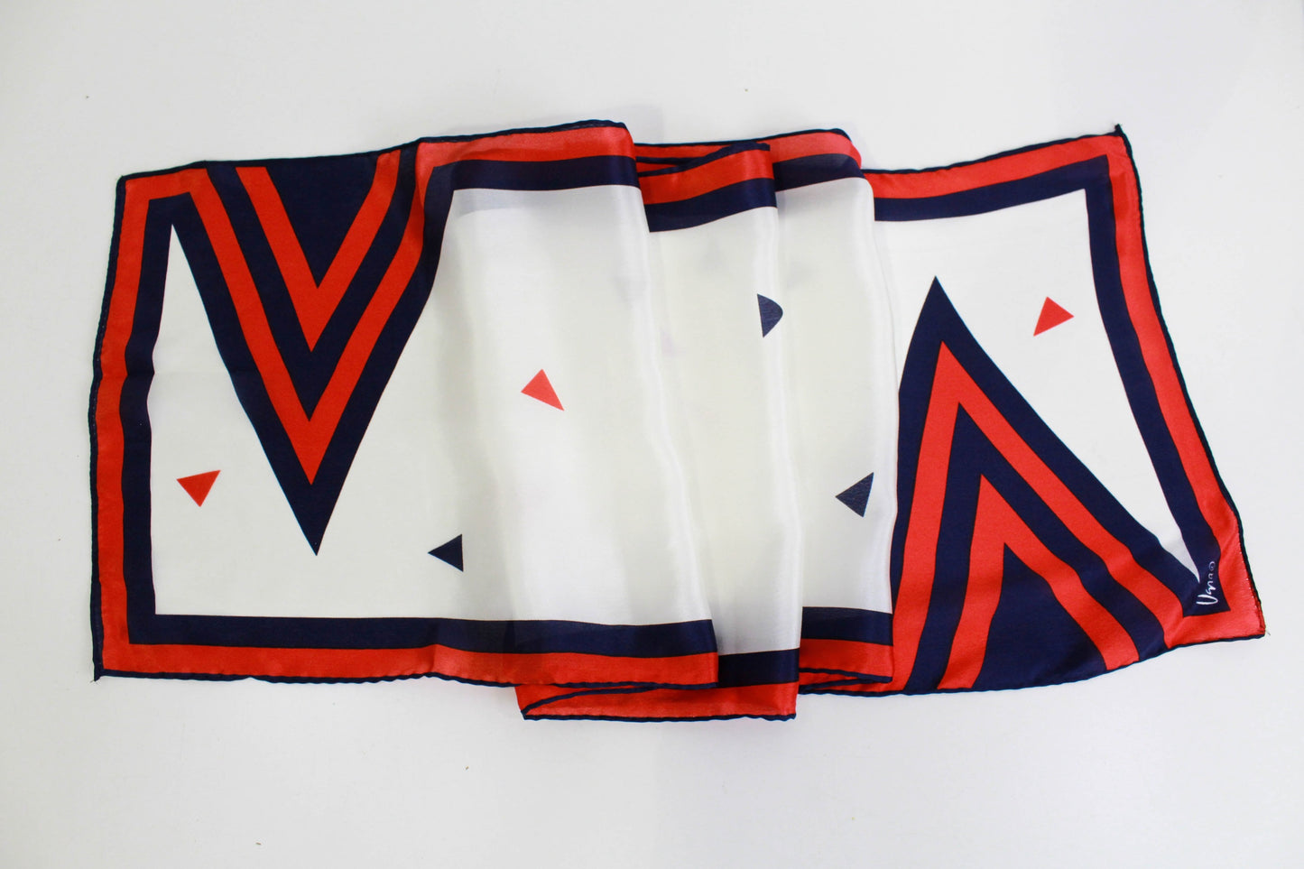 vintage vera neumann silk scarf geometric triangle print