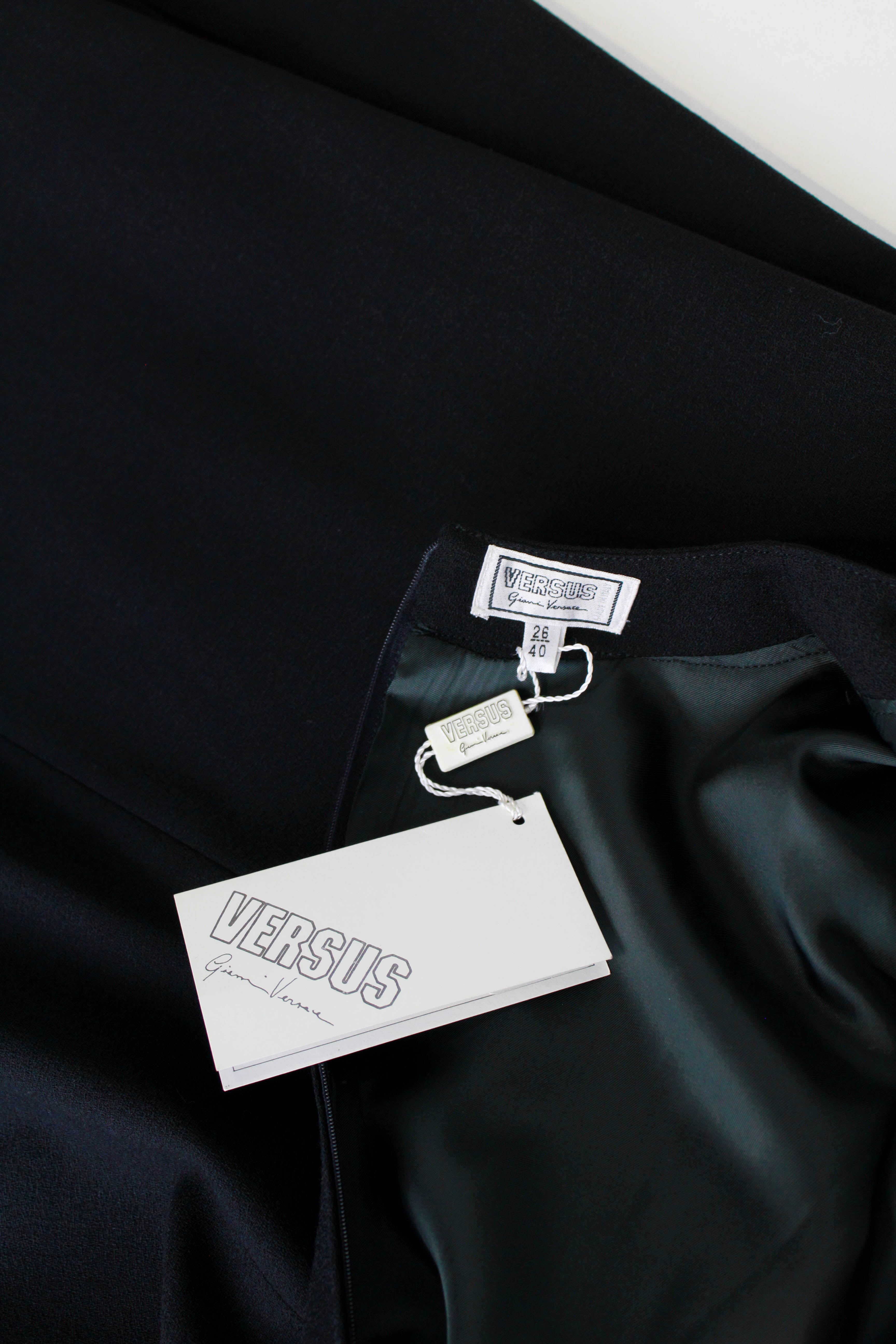 Vintage 1990s Deadstock Versus Versace Black Wool Dress, Original ...