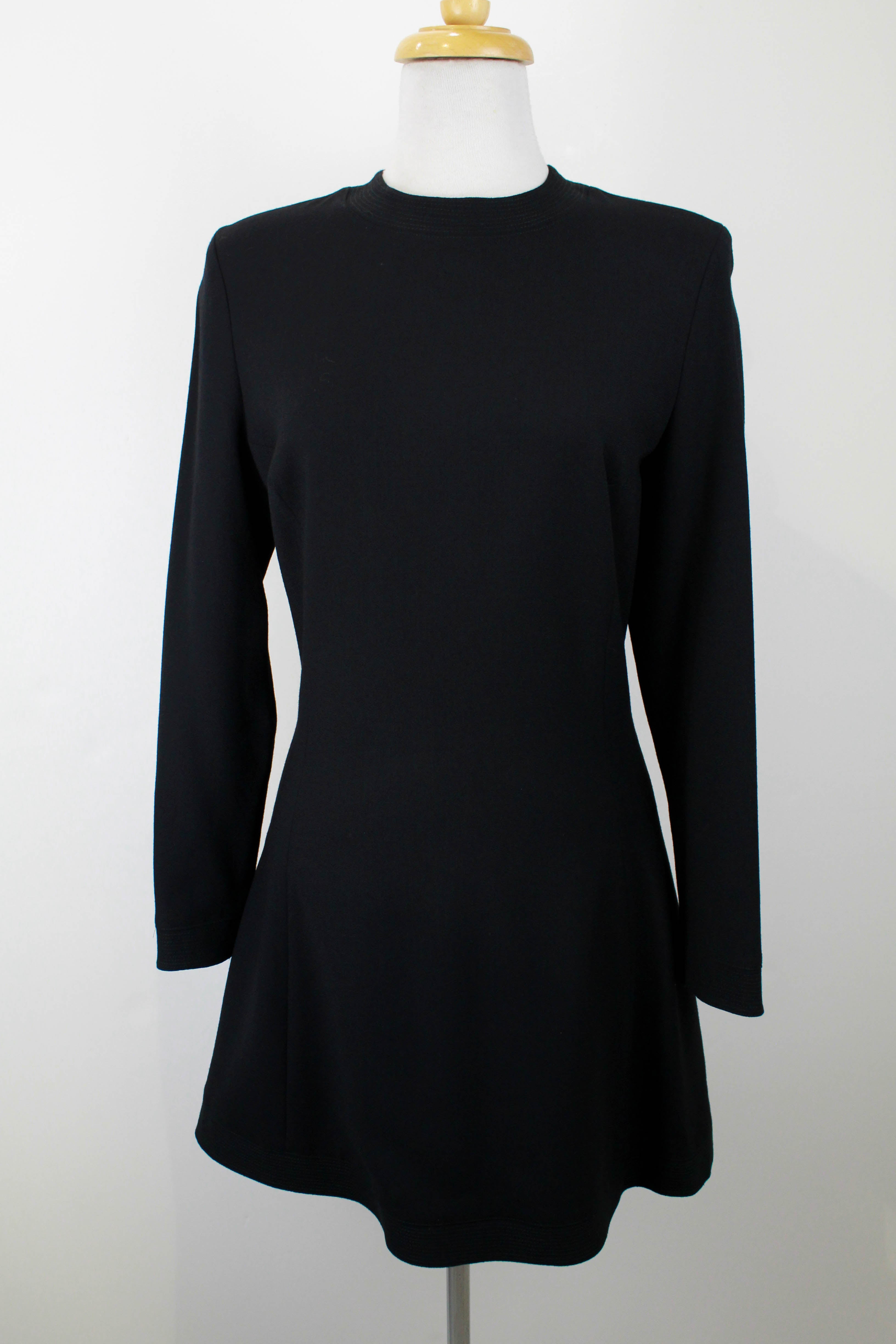 Short Sleeve Silk Wool Midi Dress in Black – Roland Mouret