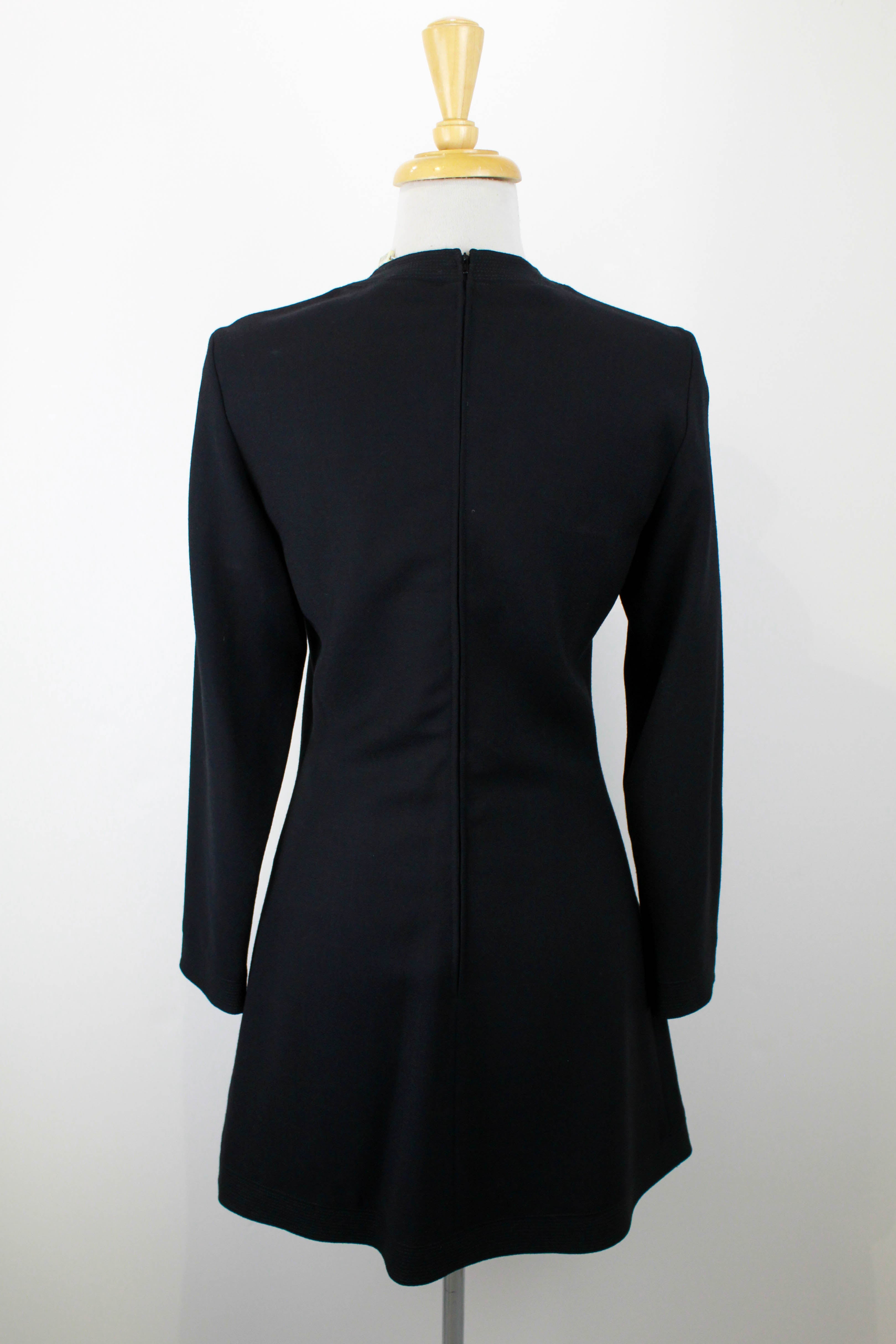 Vintage 1990s Deadstock Versus Versace Black Wool Dress, Original Tags, S-M