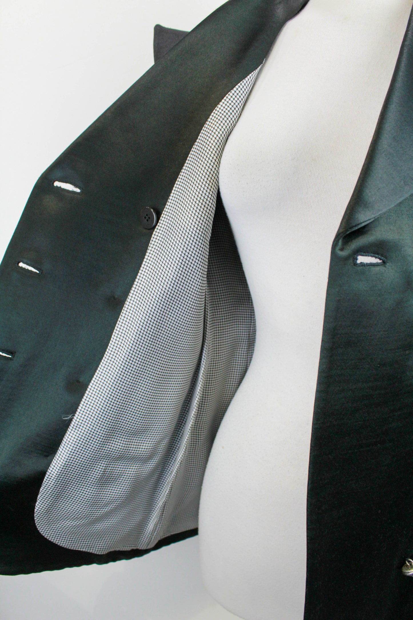 90s Vintage Versus Versace Dark Green Metallic Double Breasted Blazer