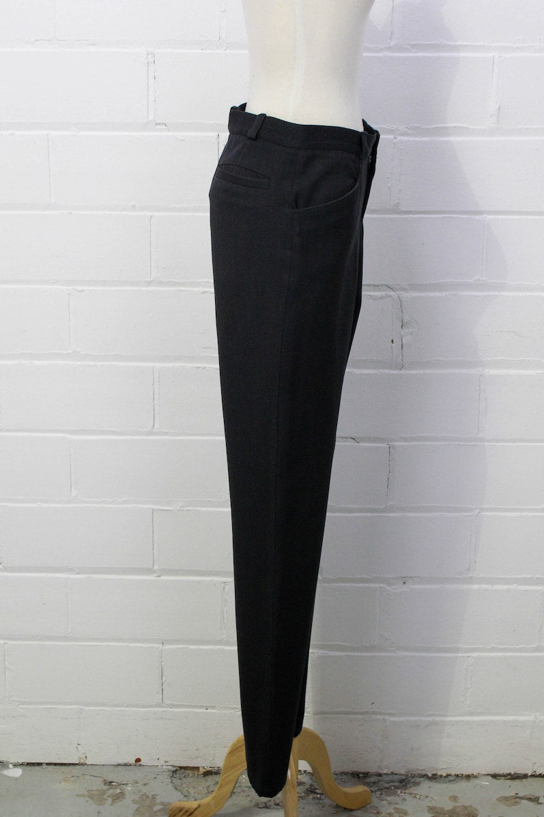 Vintage Gianni Versace Black Wool Pants, Waist 30 in. – Ian