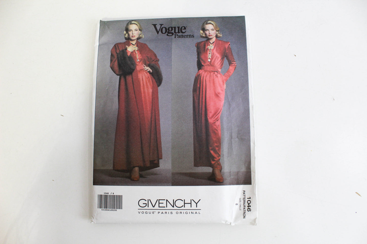 1990s givenchy sewing pattern vogue paris original 1046 evening gown dress and coat