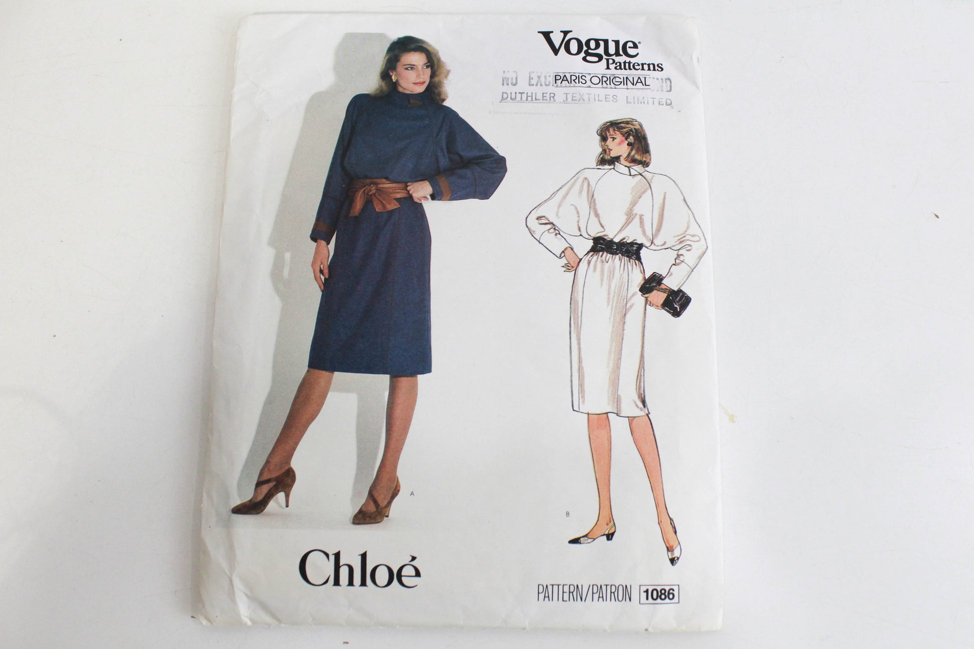 1980s chloe dress sewing pattern vogue paris original 1086 